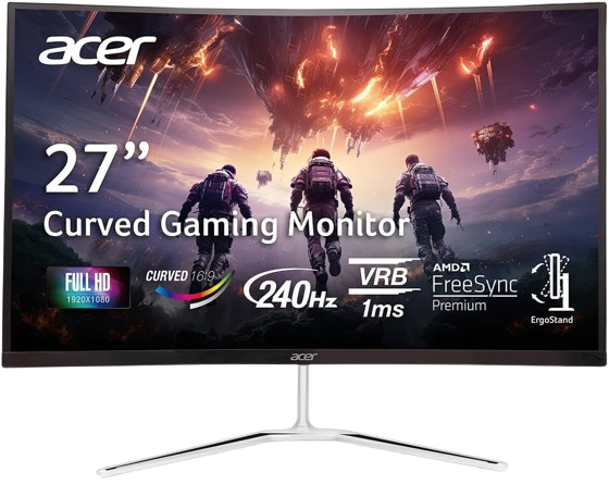 Acer 27"  2560 x 1440 Curved PC Gaming Monitor  170Hz Refresh  1ms VESA Mount