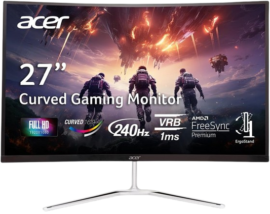 Acer 27"  2560 x 1440 Curved PC Gaming Monitor  170Hz Refresh  1ms VESA Mount